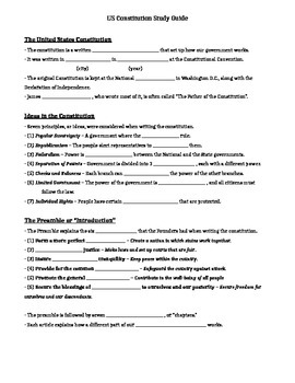 Preview of Comprehensive Constitution Test Study Guide, Review Packet