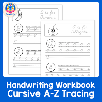 Comprehensive Cursive A-Z Tracing Handwriting Workbook for Kids Printables