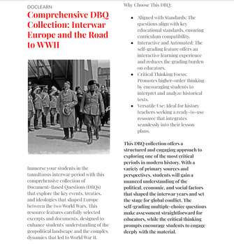 Preview of Comprehensive DBQ Collection: Interwar Europe and the Road to WWII DBQs NO PREP