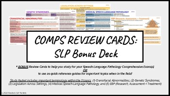 Preview of Comprehensive Exam Review Cards- SLP Bonus Deck