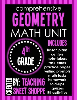 Preview of Comprehensive Geometry Unit for 4th Grade