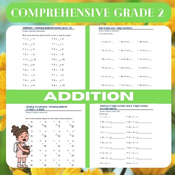 Preview of Comprehensive Grade 2 Addition Worksheets