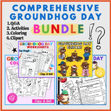 Groundhog Day Bundle: Q&A, Activities, Coloring, Clipart (