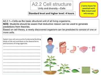 Preview of Comprehensive IB DP Biology A2.2 Cell Structure Teaching Kit - 2023