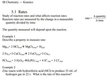 Preview of Comprehensive IBDP Chemistry Resource: Kinetics for DP Year 1