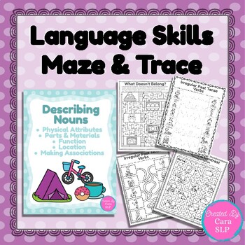 Preview of Comprehensive Language Skills Maze & Trace for Speech Therapy and Language Arts