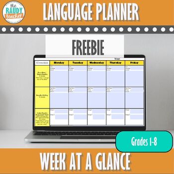 Preview of Language Planner | Week at a Glance | FREEBIE