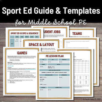 Preview of Comprehensive Middle School PE Sport Education Guide with Planning Templates