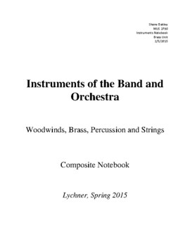 Preview of Comprehensive Notebook for Brass Instruments