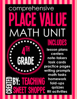 Preview of Comprehensive Place Value Unit for 4th Grade