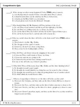 Chapter 2 Quiz - The Lightning Thief (Percy Jackson Quiz) - Modern