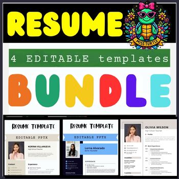 Preview of Comprehensive Resume Template Bundle for Teachers and Job Seekers