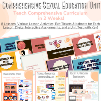 Preview of Comprehensive Sexual Education Unit (8 Lessons)