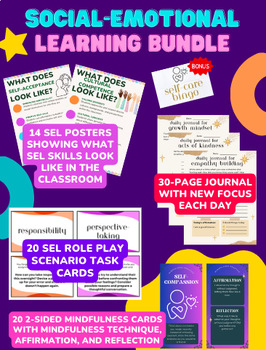 Preview of SALE!! Social Emotional Learning Bundle - Middle School and High School