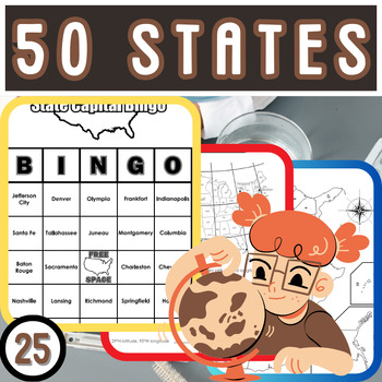Preview of Comprehensive Social Studies Worksheets for Exploring the 50 States and Capitals