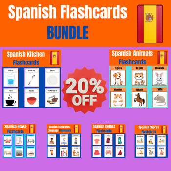 Preview of Comprehensive Spanish Flashcards for Everyday Life Bundle