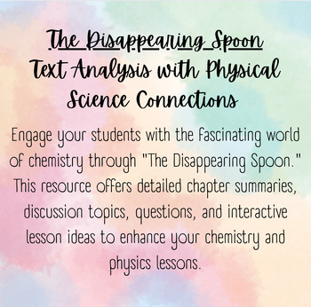Preview of Comprehensive Text Analysis and Discussion Guide for "The Disappearing Spoon" by