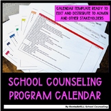 School Counselor Program Calendar - counseling activities/