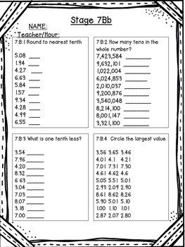 Number Sense - Grades 5-8 - Basic Facts, Number Knowledge, and Place Value