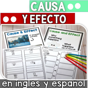 Preview of Comprensión de lectura: causa y efecto en inglés y español
