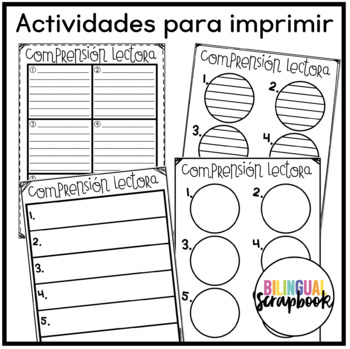 Cuadros de comprensión para textos informativos ( Comprehension Boxes  Spanish )