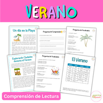 Preview of Comprensión de Lectura: Pasajes y Preguntas en Español | El Verano | Summer