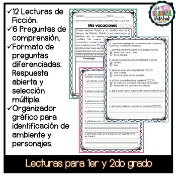 Comprensión de Lectura | Reading Comprehension Spanish Task Cards