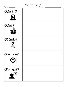 Preview of Comprensión de lectura (Reading Comprehension Packet- Chapter Books) en Español