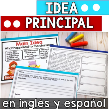 Preview of Comprensión de lectura idea principal en inglés y español