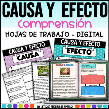 Preview of Comprension lectora causa y efecto Spanish Comprehension Cause and Effect