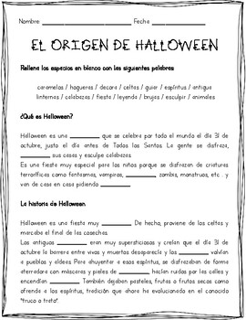 Comprension Lectora El Origen De Halloween By Multilingual Minds
