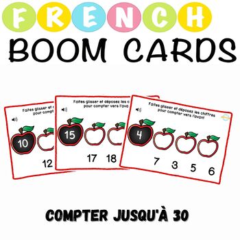 Preview of Compter jusqu'à 30 For Prekindergarten French Boom Cards