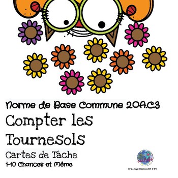 Preview of Compter les Tournesols Cartes de Tâche en Français