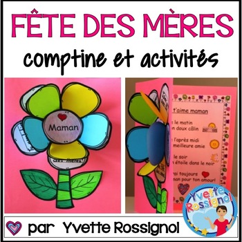 Preview of Comptine et activités pour la fête des mères | French Mother's Day poem and card