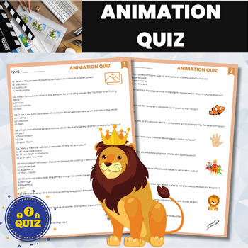 Preview of Computer Animation Quiz | Computer Science Animation Assessment Test