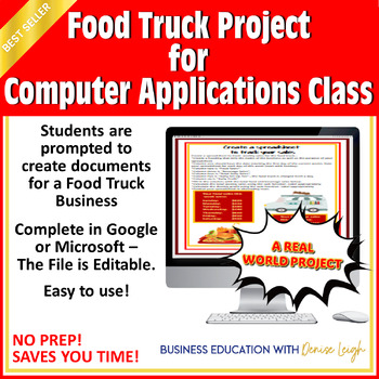 Preview of Computer Applications Class Food Truck Project - Google or Microsoft Activity