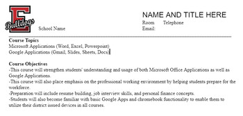Preview of Computer Applications EDITABLE Syllabus