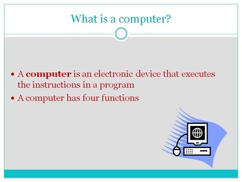 Preview of Computer Applications Introduction Unit PowerPoints, Notes, Activities, & Test