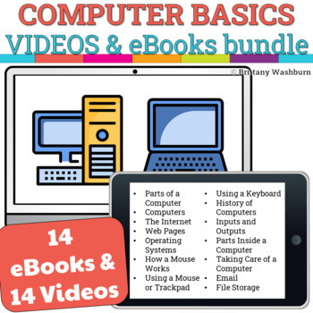 Preview of Computer Basics Booklets and Videos Bundle