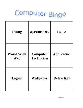 Preview of Computer Bingo