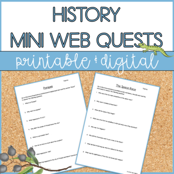 Preview of Mini Web Quests | Events in History | Distance Learning