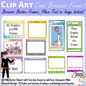 Preview of Computer Browser Border Frame Clipart 1