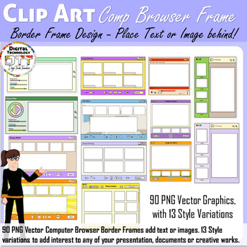 Preview of Computer Browser Border Frame Clipart 2, computer software border frames clipart