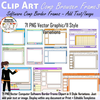 Preview of Computer Browser Border Frame Clipart 3, Computer Software Border Frame Clipart
