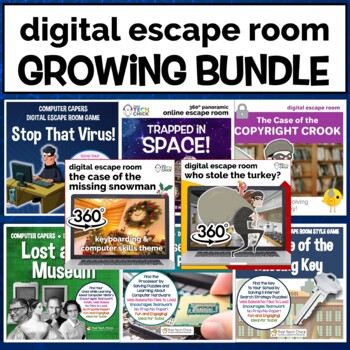 Preview of Digital Escape Room Growing Bundle