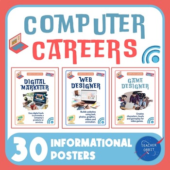 Preview of Computer Careers Posters | Technology STEM Back to School Classroom Decor
