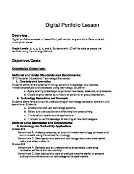 Preview of Computer Class Digital Portfolio Lesson