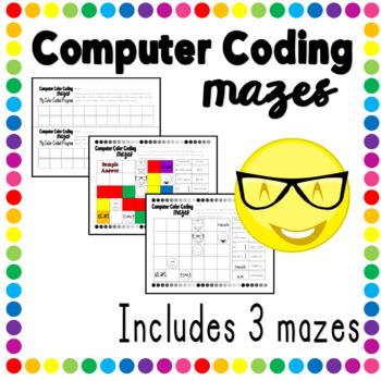 Preview of Computer Coding Color Mazes