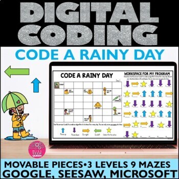 Preview of Computer Coding Spring Activities Scratch April May Seesaw Code Digital
