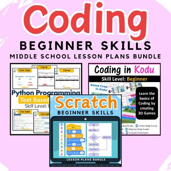 Preview of Middle School Computer Science Coding Curriulum for Beginners